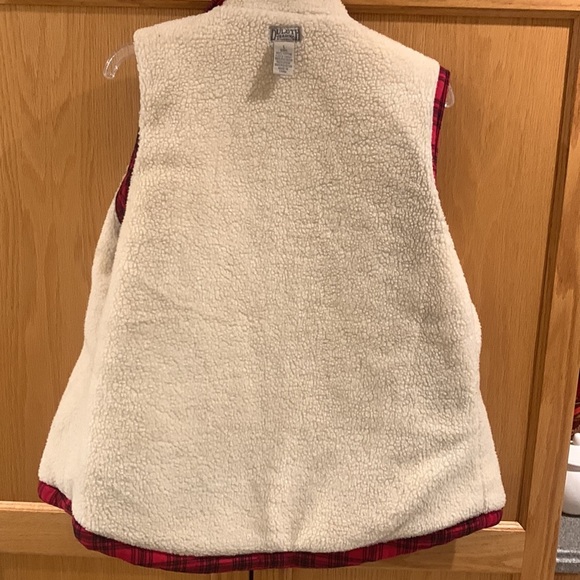 Duluth Trading Co. Sherpa Lined Buffalo Check Plaid Vest Women’s Size Large - Picture 13 of 15